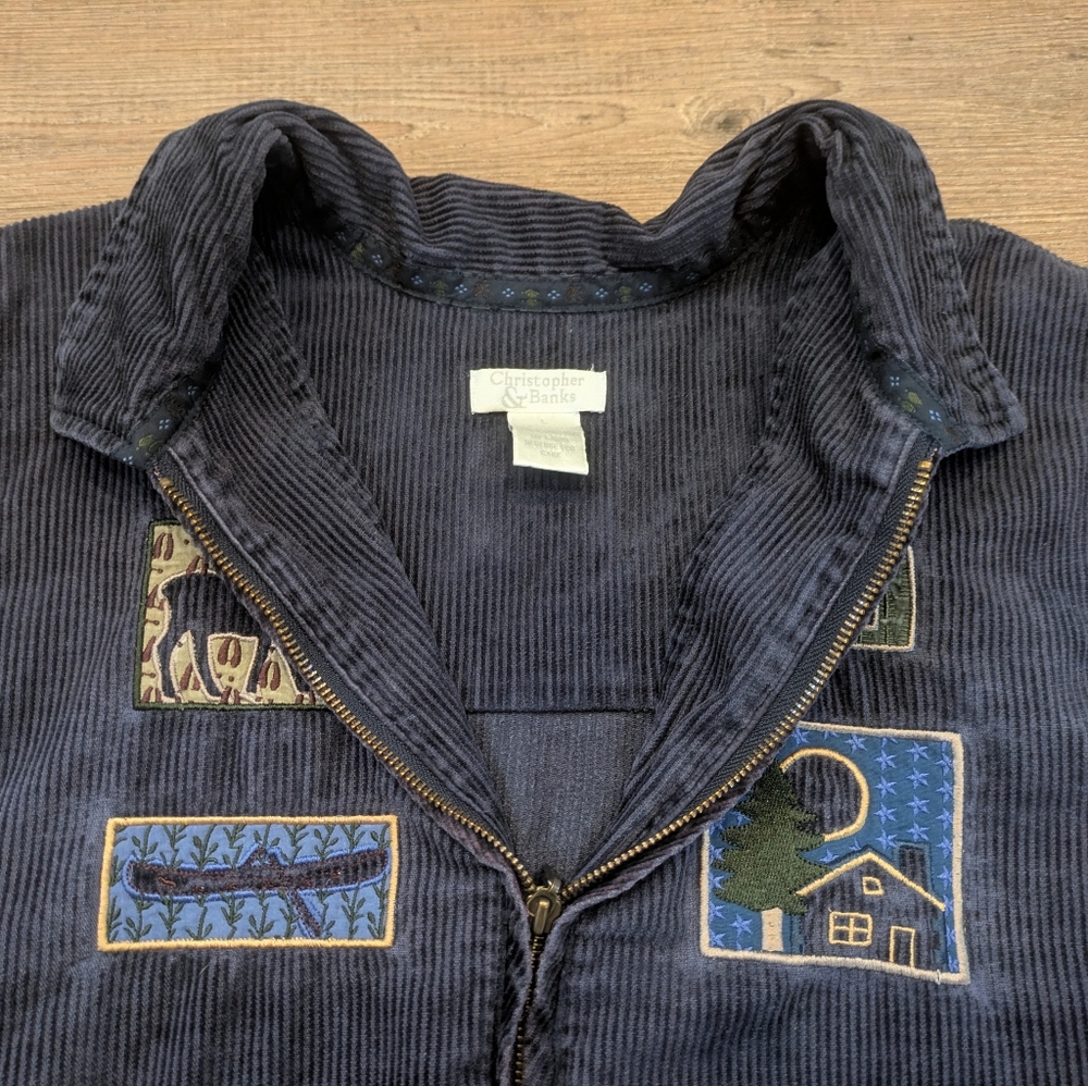 Vintage Christopher & Banks Northwoods Corduroy Vest Cabincore Outdoors Sz Large - Picture 5 of 15